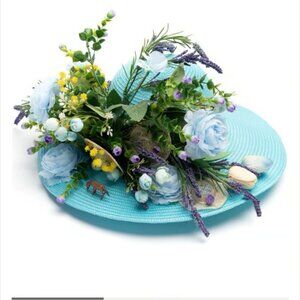 Vintage August Hats Floral Wide Brim Dressy Hat Rare NWT - A142